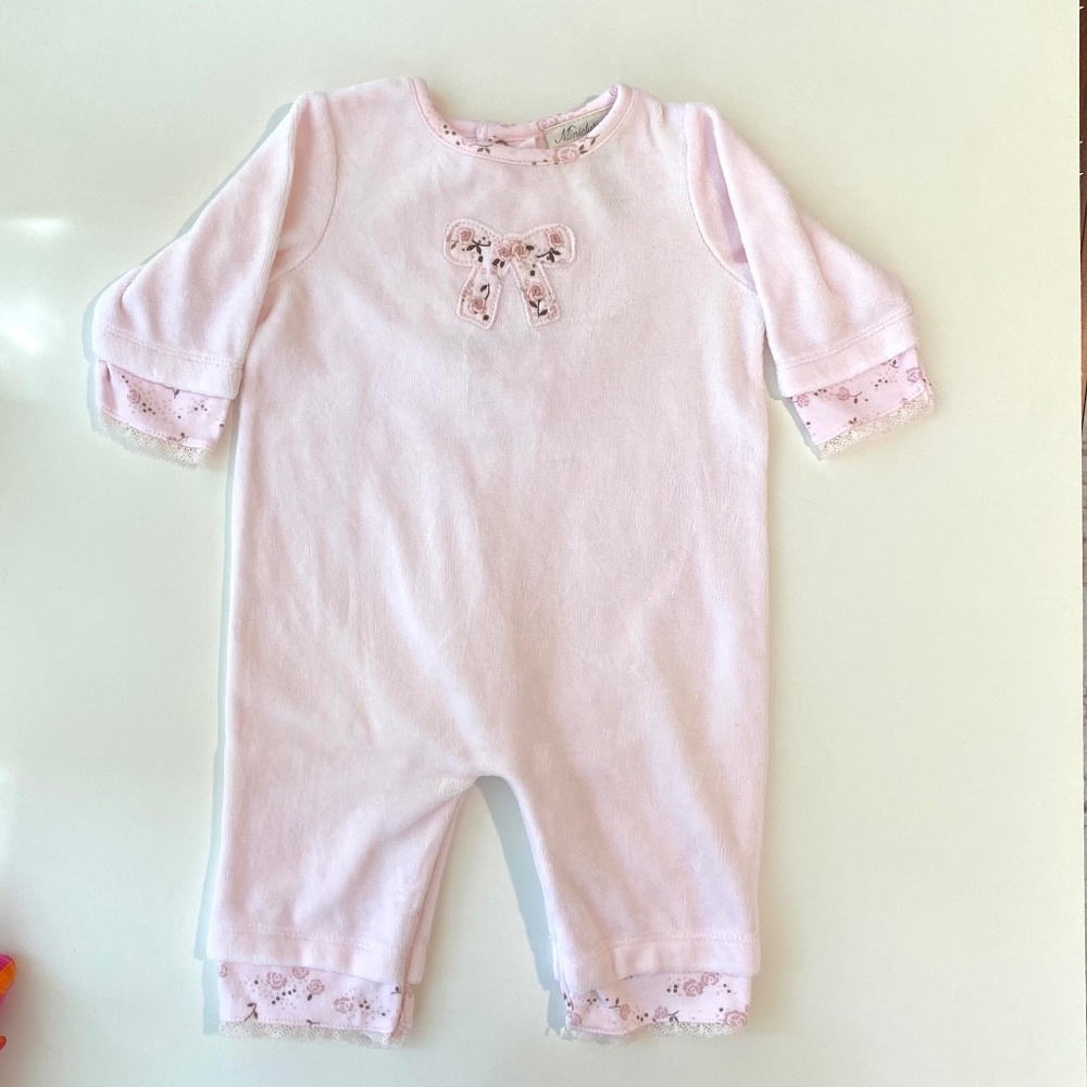 Miniclasix Girl LS Velour Onesie